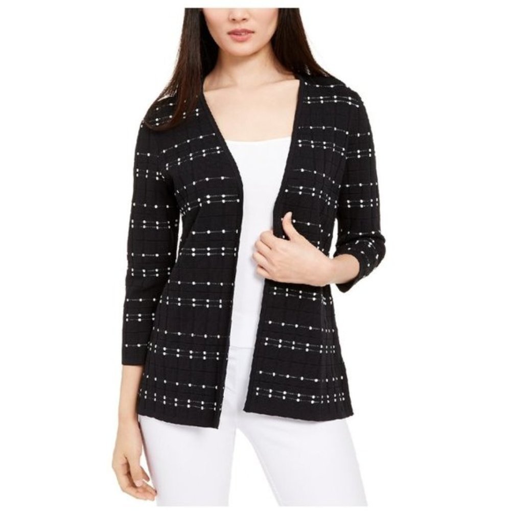 Alfani Open-Front Textured Cardigan